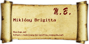 Miklósy Brigitta névjegykártya
